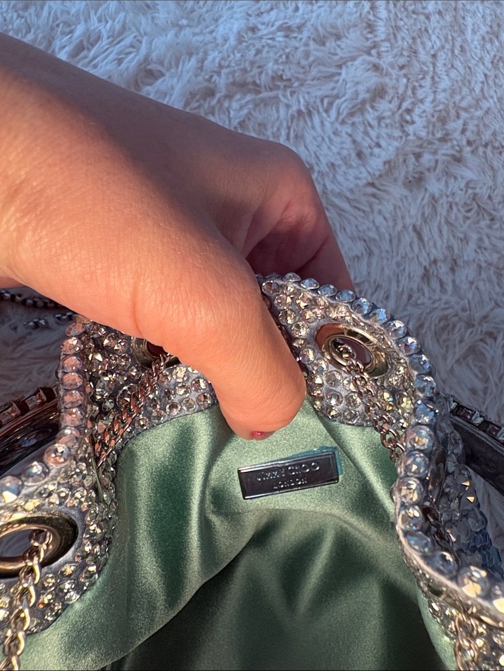 Jimmy Choo rare Crystal Ombre Bucket Bag with Rhinestone Handle - Picture 7 of 7